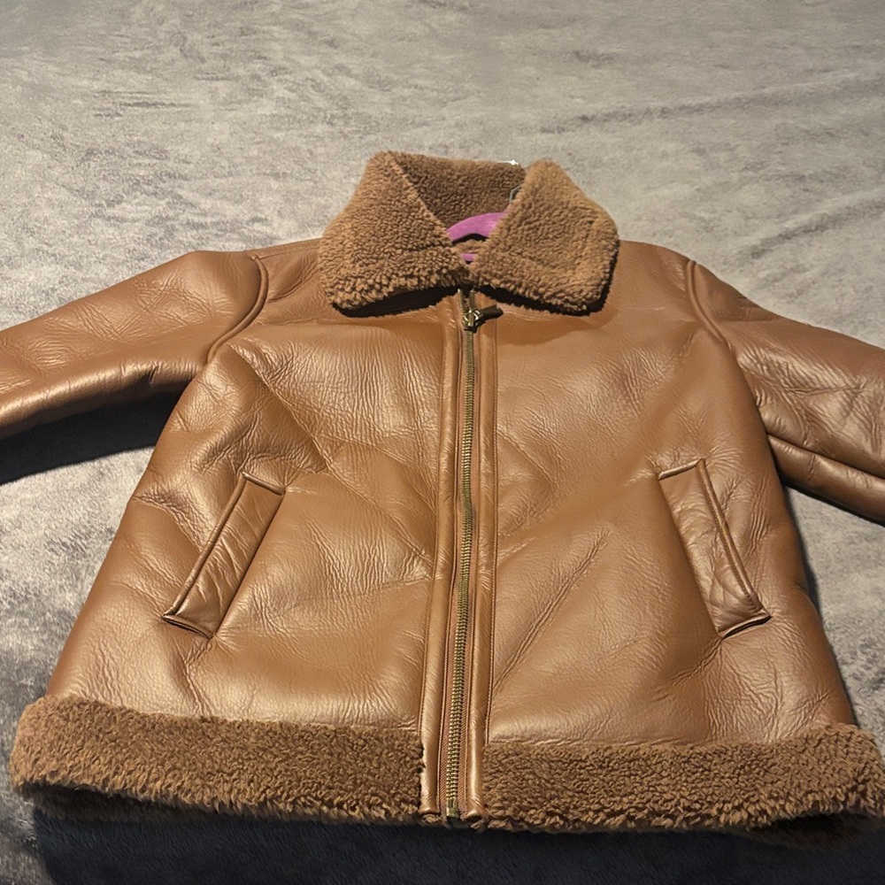 UGG Brown Faux Shearling Bomber Jacket